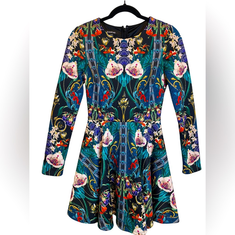 BEBE Quilted Long Sleeve Dress Size XS